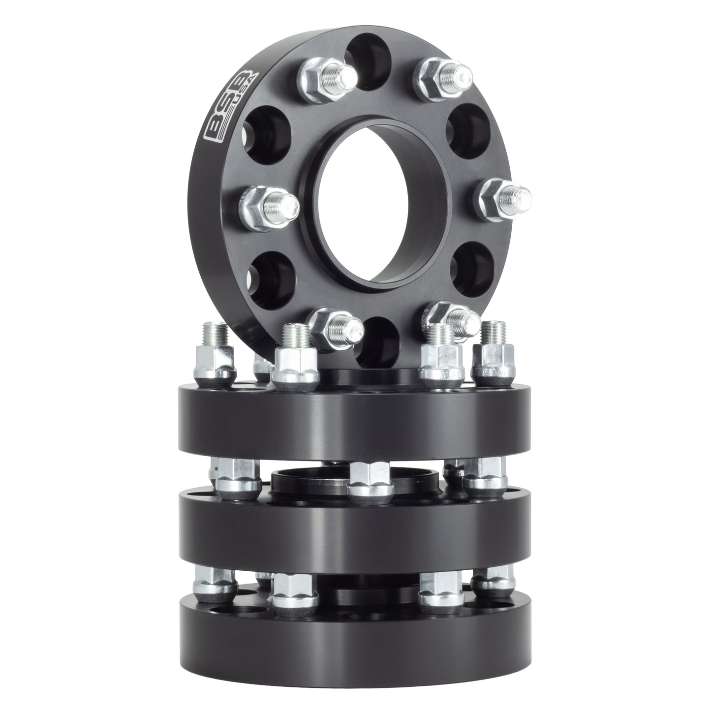 American Made 1.5" 6x5.5 Wheel Spacers For Tesla Cybertruck - Hubcentric, 84.1mm Hub, 14x1.5 Studs, Black, Made in the USA