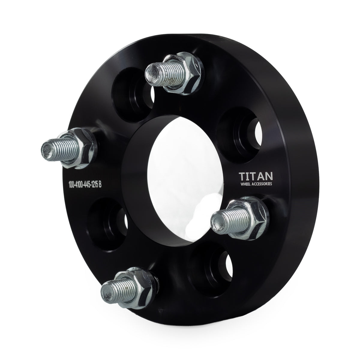 1" (25mm) 4x100 to 4x114.3 Wheel Adapters for Honda Civic Acura Integram Mazda Miata — front three-quarter view