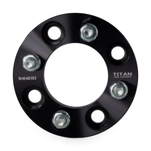 1" (25mm) 4x4.5 (4x114.3) To 4x4.25 (4x108) Wheel Adapters | 12x1.5 Studs — front view