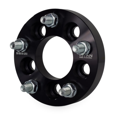 25mm (1") 5x100 to 5x114.3 Wheel Adapters | 12x1.5 Studs — front three-quarter view