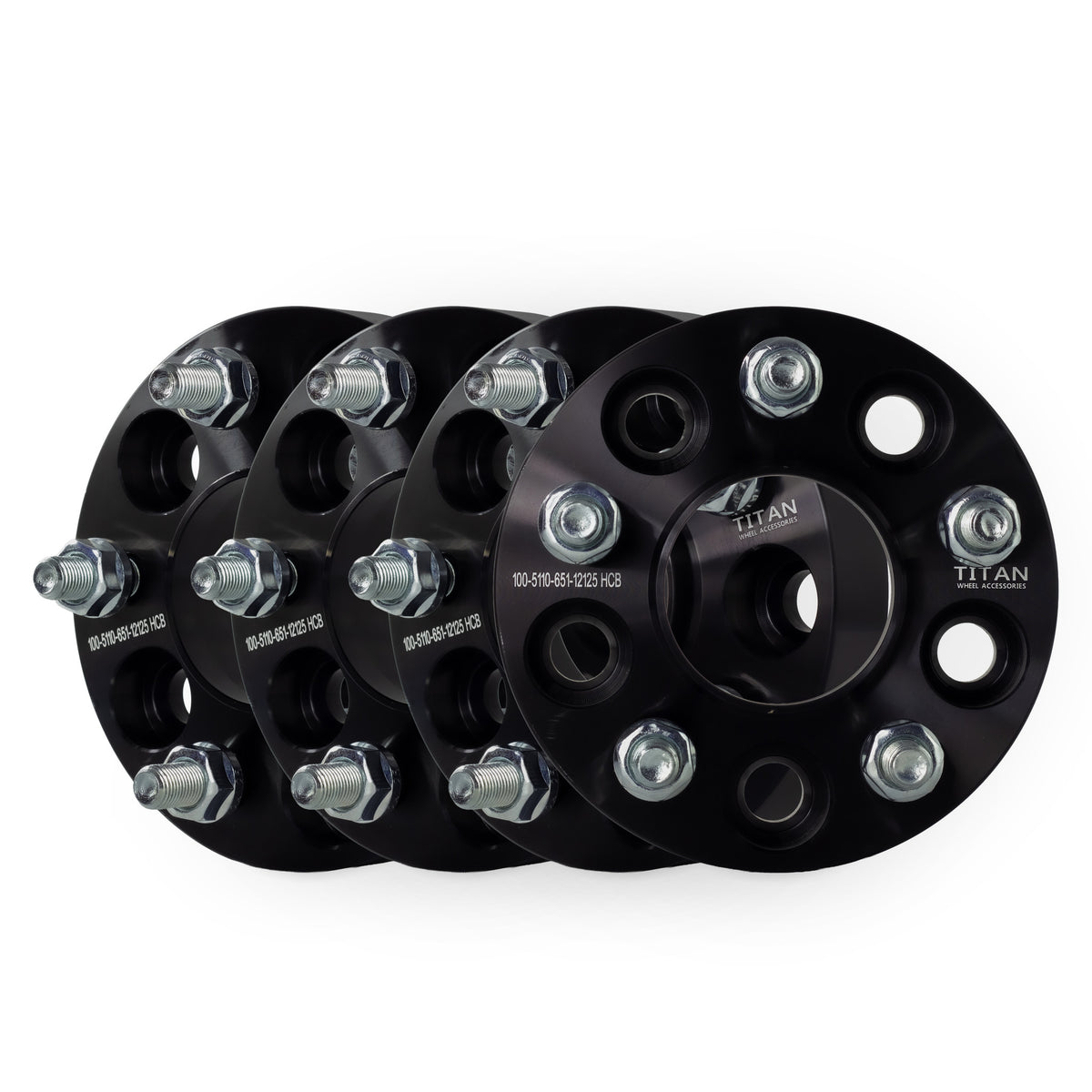 1" (25mm) Wheel Spacers for Jeep Cherokee Renegade | 5x110 | 65.1 Hubcentric |12x1.25 Studs — set of 4