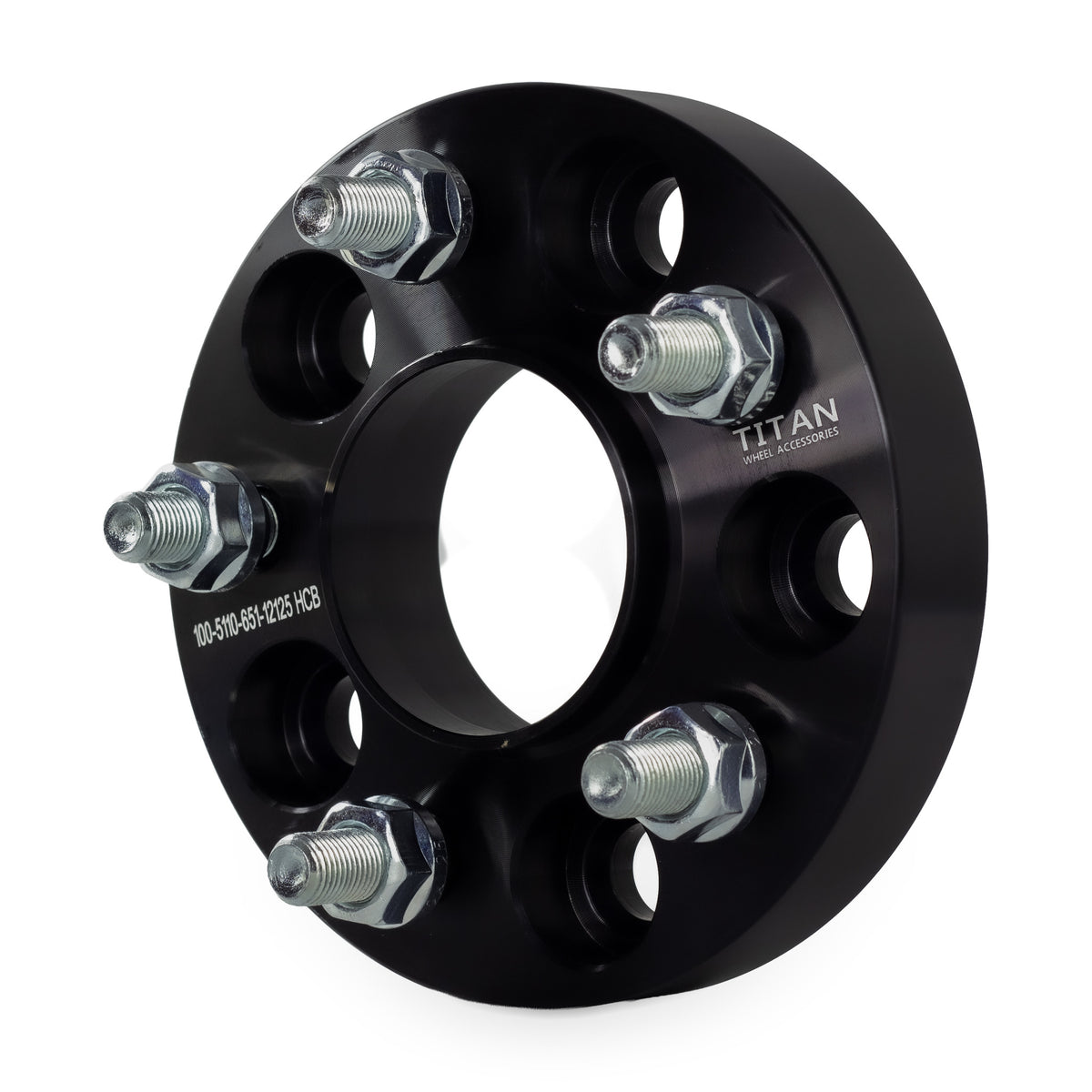 1" (25mm) Wheel Spacers for Jeep Cherokee Renegade | 5x110 | 65.1 Hubcentric |12x1.25 Studs — front three-quarter view