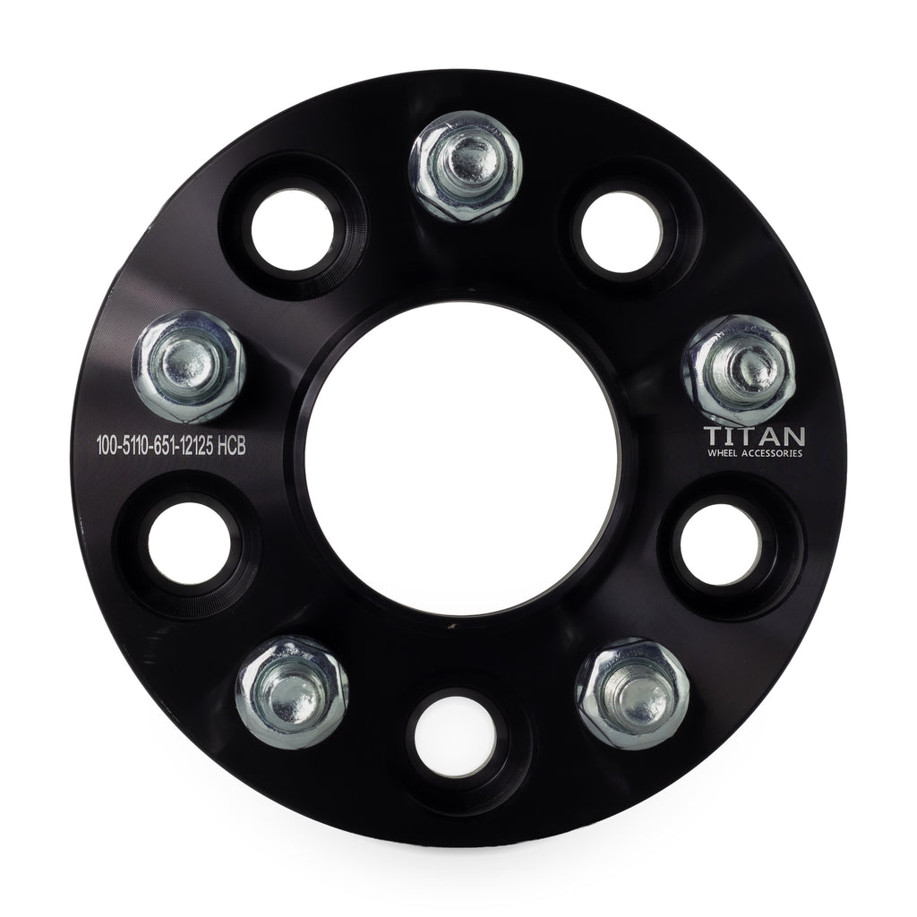 1" (25mm) Wheel Spacers for Jeep Cherokee Renegade | 5x110 | 65.1 Hubcentric |12x1.25 Studs — front view