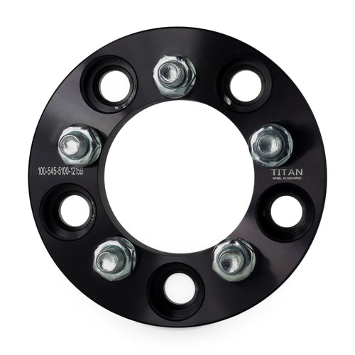 1" (25mm) 5x114.3 (5x4.5) To 5x100 Wheel Adapters | 12x1.5 — front view