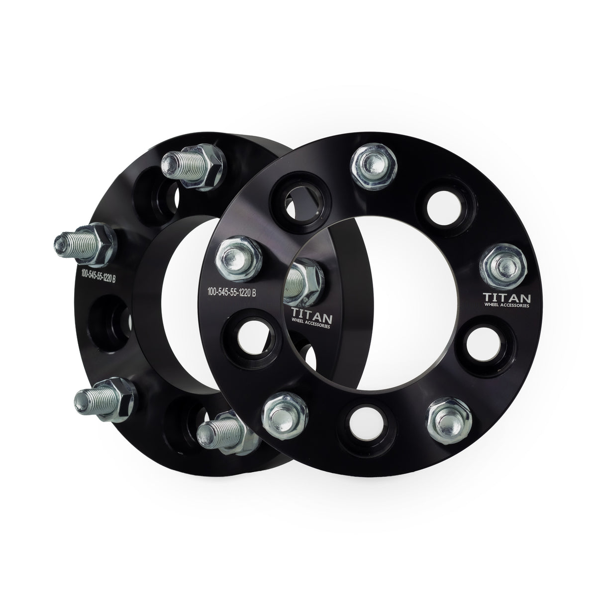 1" (25mm) 5x4.5 (5x114.3) To 5x5 Wheel Adapters | 1/2x20 Studs — pair of 2