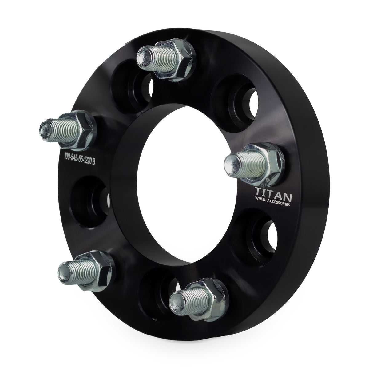 1" (25mm) 5x4.5 (5x114.3) To 5x5 Wheel Adapters | 1/2x20 Studs — front three-quarter view