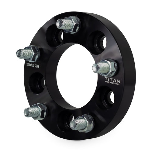 1" (25mm) 5x4.5 (5x114.3) To 5x5 Wheel Adapters | 1/2x20 Studs — front three-quarter view