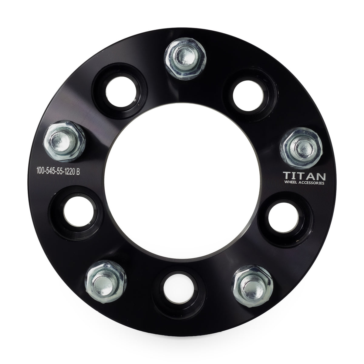 1" (25mm) 5x4.5 (5x114.3) To 5x5 Wheel Adapters | 1/2x20 Studs — front view