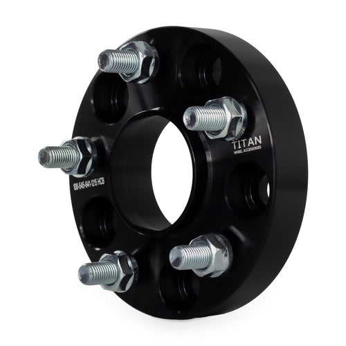 1" (25mm) Wheel Spacers for Acura and Honda | 5x114.3 | 64.1 Hubcentric | 12x1.5 Studs — front three-quarter view