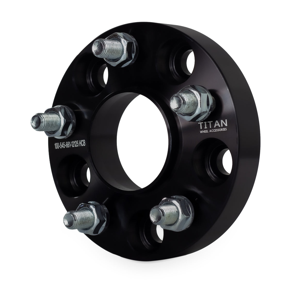 25mm (1") Wheel Spacers for Nissan Infiniti Q50 G35 G37 350Z 370Z Altima | 5x114.3 | 12x1.25 Studs — front three-quarter view