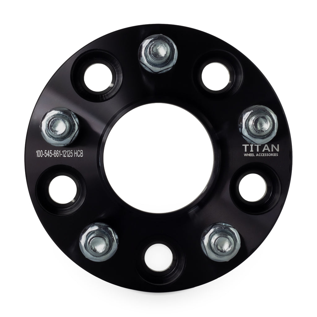25mm (1") Wheel Spacers for Nissan Infiniti Q50 G35 G37 350Z 370Z Altima | 5x114.3 | 12x1.25 Studs — front view