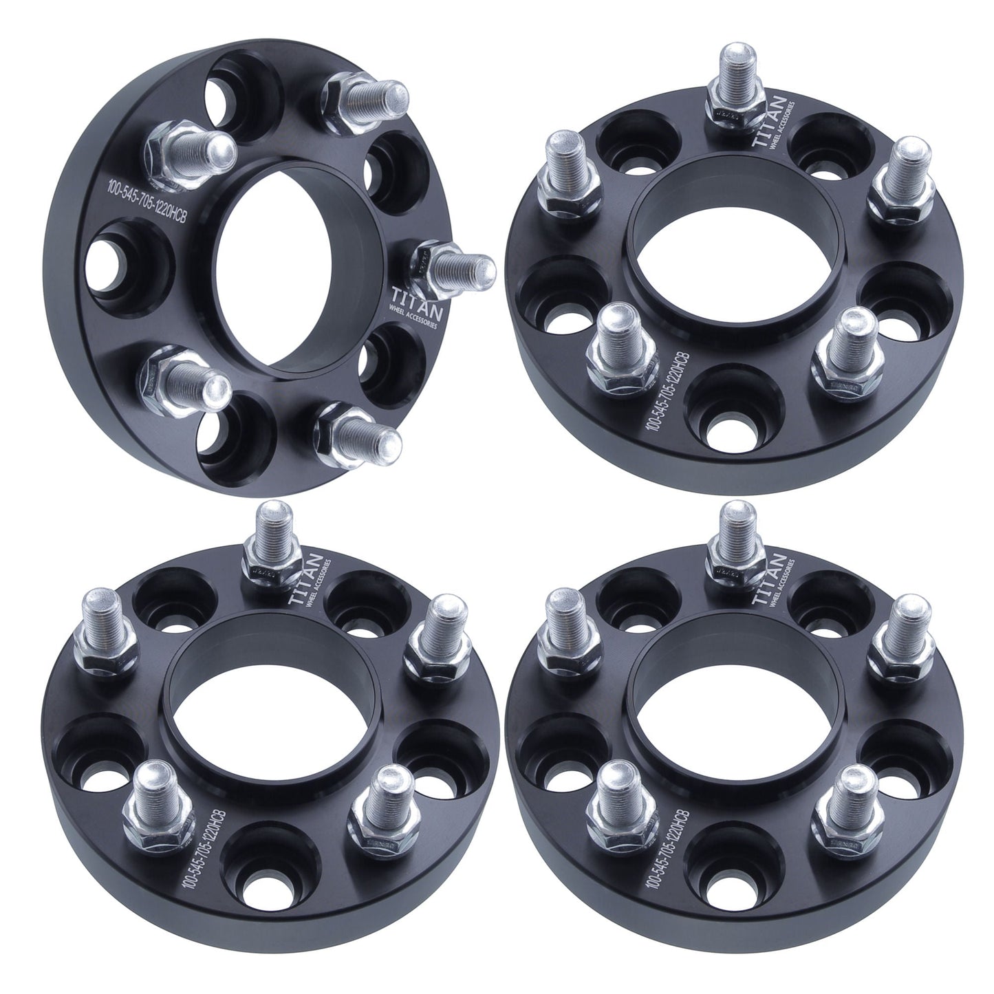 1" (25mm) Wheel Spacers for Ford Mustang Ranger Explorer | 5x4.5 | 70.5 Hubcentric | 1/2x20 Thread Pitch |