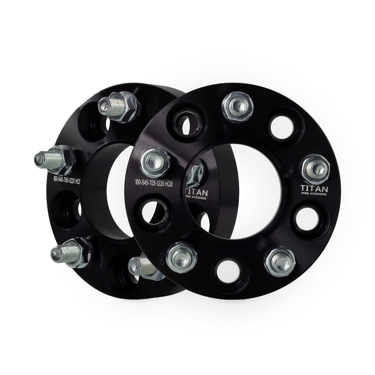 1" (25mm) Wheel Spacers for Ford Mustang Ranger Explorer | 5x4.5 | 70.5 Hubcentric | 1/2x20 Thread Pitch — pair of 2