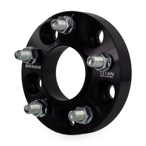 1" (25mm) Wheel Spacers for Ford Mustang Ranger Explorer | 5x4.5 | 70.5 Hubcentric — front three-quarter view