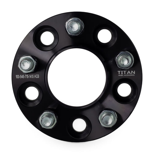 1" (25mm) Wheel Spacers for Chrysler 300 Dodge Challenger Charger | 5x4.5 | 71.5 Hubcentric |14x1.5 Studs — front view