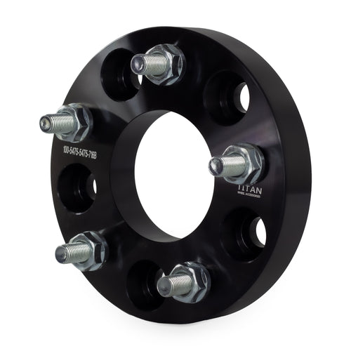 1" (25mm) Wheel Spacers for Classsic Chevy Oldsmobile Pontiac | 5x4.75 | 7/16 Studs — front three-quarter view