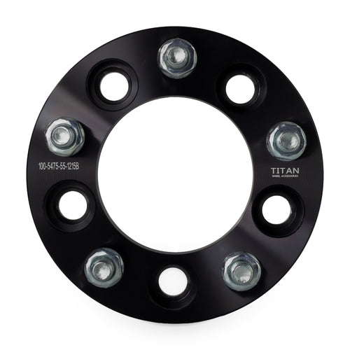 1" (25mm) 5x4.75 (5x120) To 5x5 Wheel Adapters | 12x1.5 Studs — front view