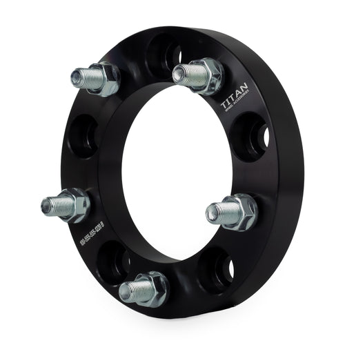 1" (25mm) Wheel Spacers for Dodge Ram 1500 Ford F-100 Bronco Jeep CJ | 5x5.5 (5x139.7) — front three-quarter view