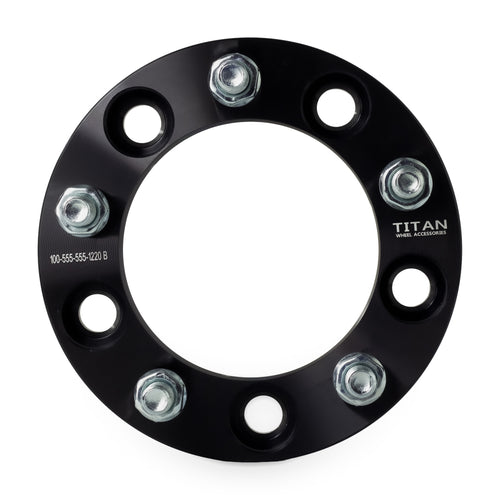 1" (25mm) Wheel Spacers for Dodge Ram 1500 Ford F-100 Bronco Jeep CJ | 5x5.5 (5x139.7) | 1/2x20 Studs — front view