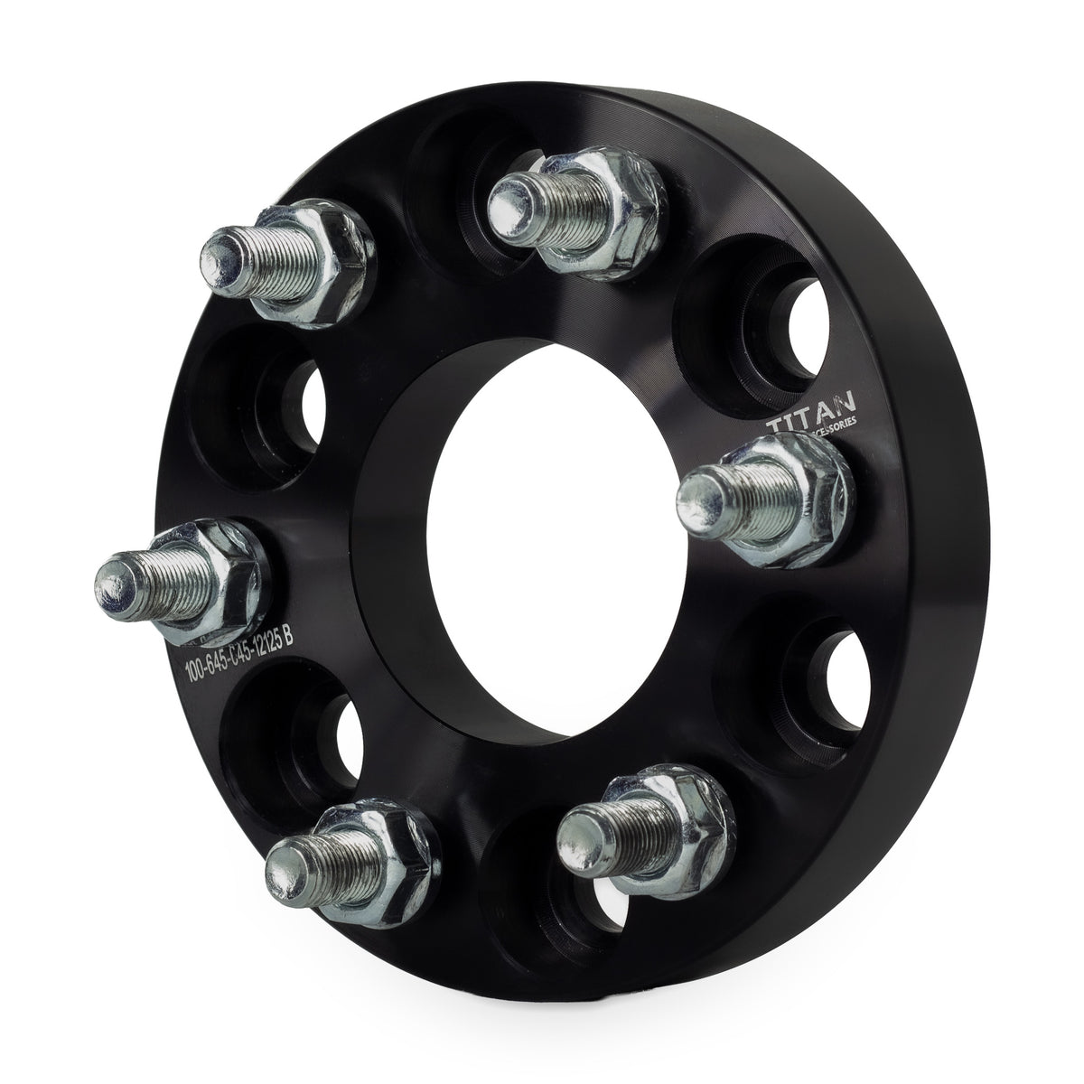 1" (25mm) Wheel Spacers for Nissan Frontier Pathfinder Xterra | 6x4.5 | 12x1.25 Studs — front three-quarter view