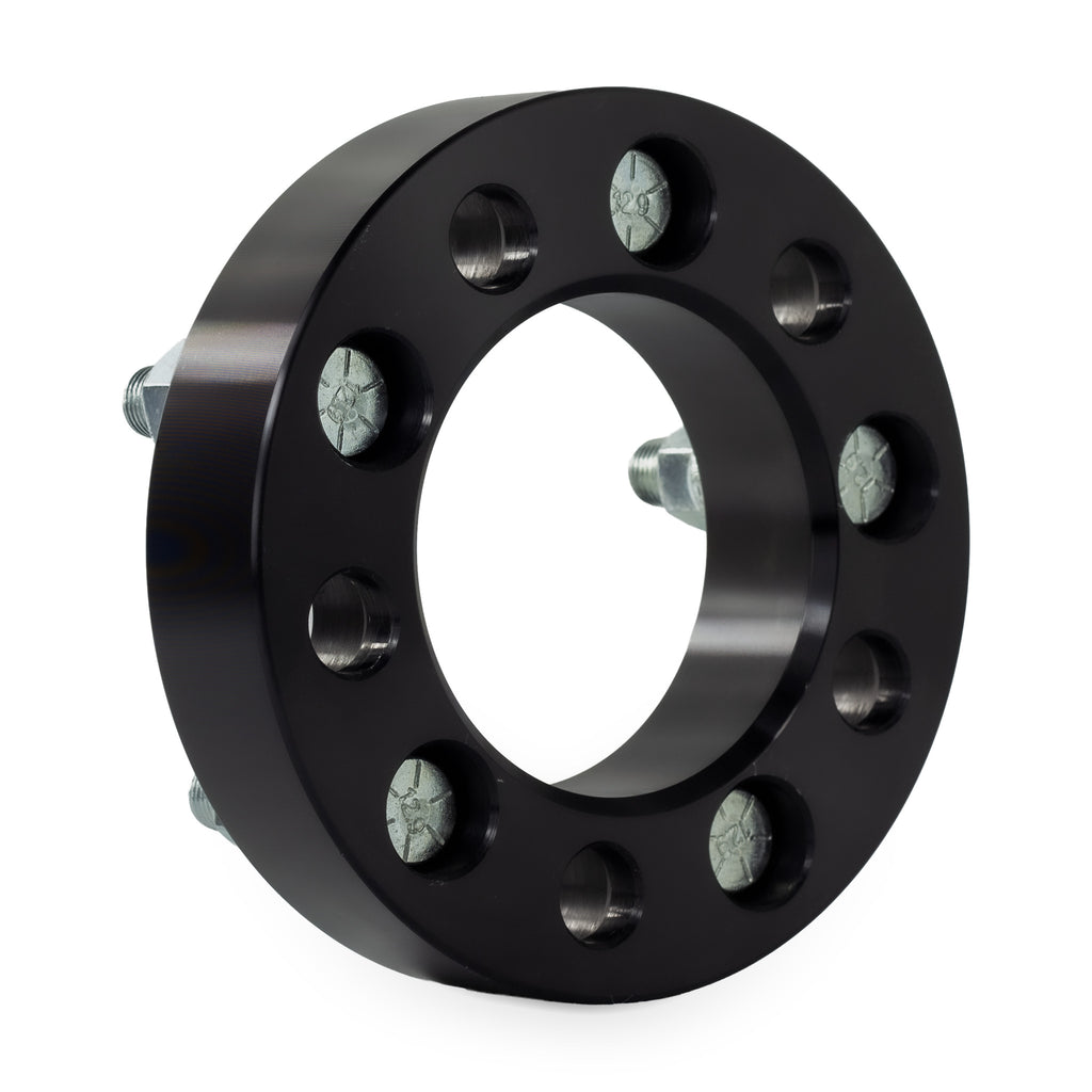 32mm (1.25") Wheel Spacers | 5x114.3 (5x4.5) | 12x1.5 Studs — rear three-quarter view