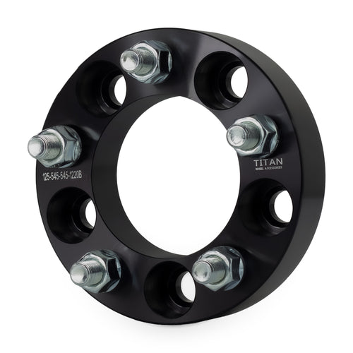 1.25" (32mm) Wheel Spacers for Jeep Wrangler TJ YJ XJ KJ | 5x4.5 (5x114.3) | 1/2x20 Studs — front three-quarter view