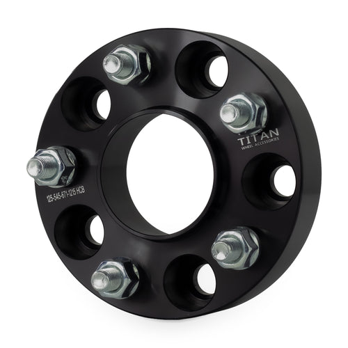 1.25" (32mm) Wheel Spacers for Mazda RX7 RX8 Miata | 5x114.3 | 67.1 Hubcentric | 12x1.5 Studs — front three-quarter view