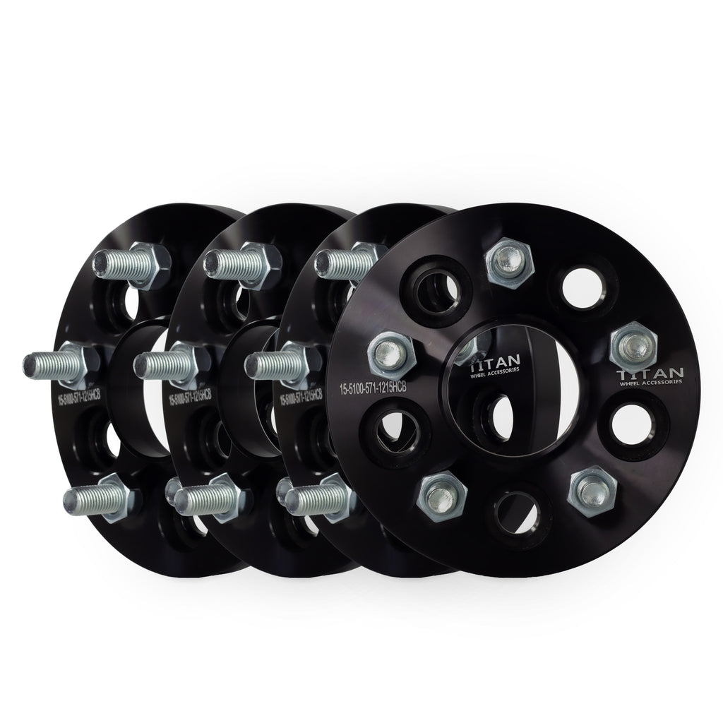 15mm Wheel Spacers for Chrysler Sebring Neon Pontiac Grand Am | 5x100 | 57.1 Hubcentric |12x1.5 Studs — set of 4