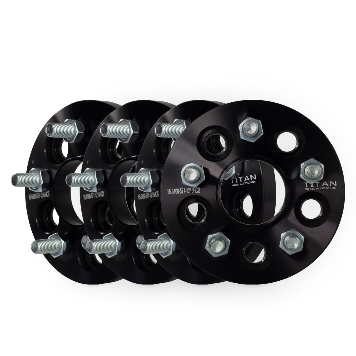15mm Wheel Spacers for Chrysler Sebring Neon Pontiac Grand Am | 5x100 | 57.1 Hubcentric |12x1.5 Studs — set of 4