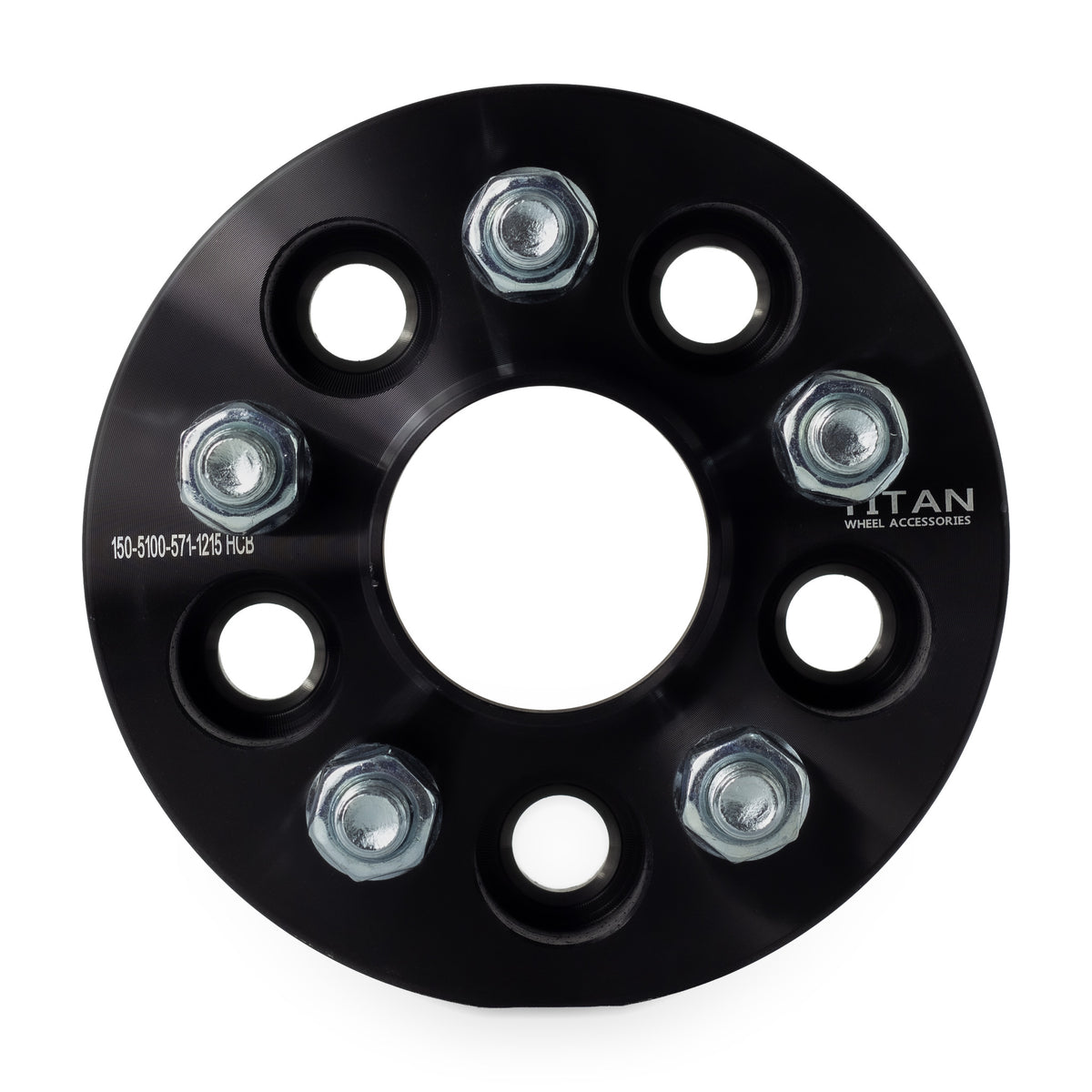 38mm (1.5") Wheel Spacers | 5x100 | 57.1 Hubcentric |12x1.5 Studs — front view