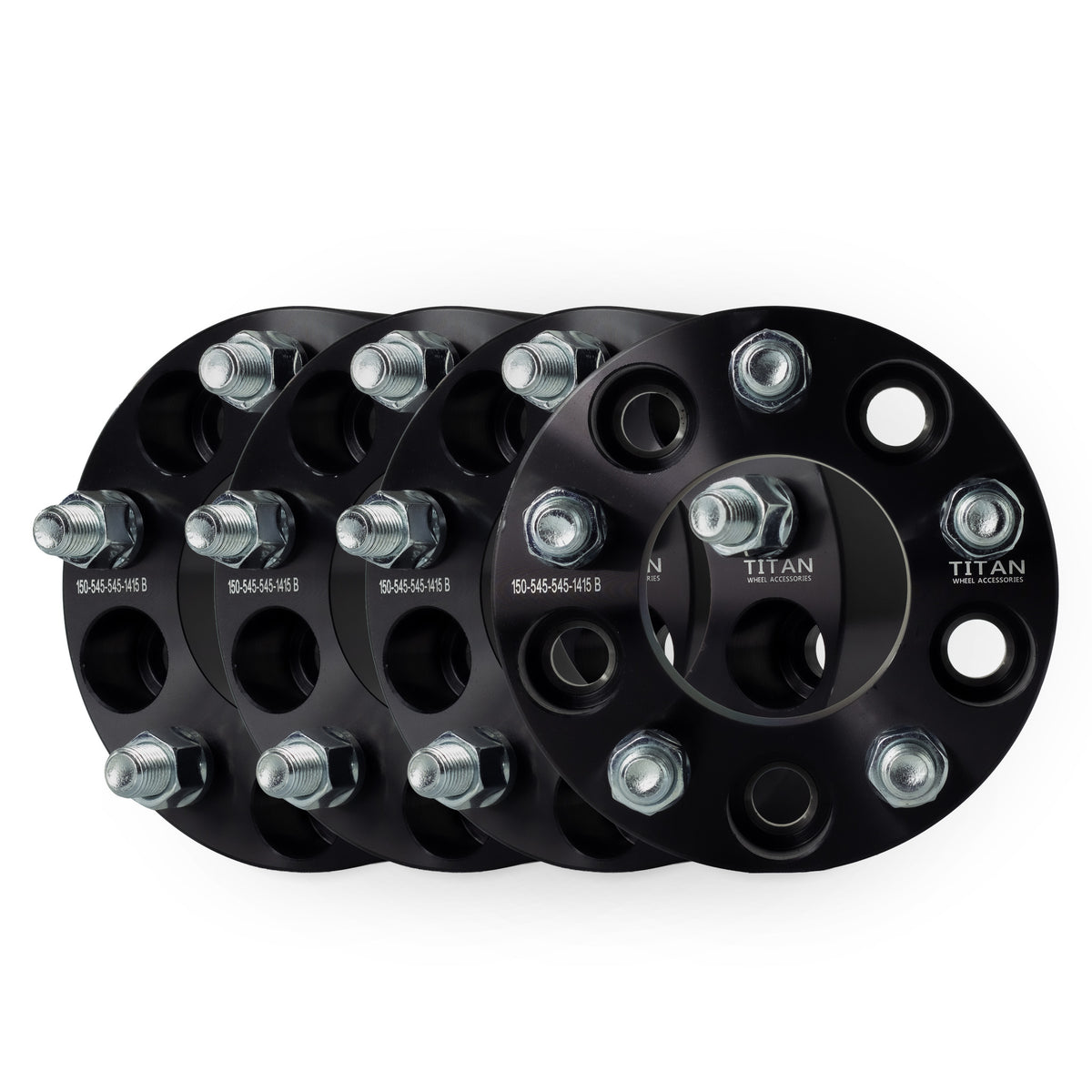 1.5" (38mm) Wheel Spacers for Chrysler 300 Dodge Challenger Charger Ferrari | 5x4.5 (5x114.3) | 14x1.5 Studs — set of 4