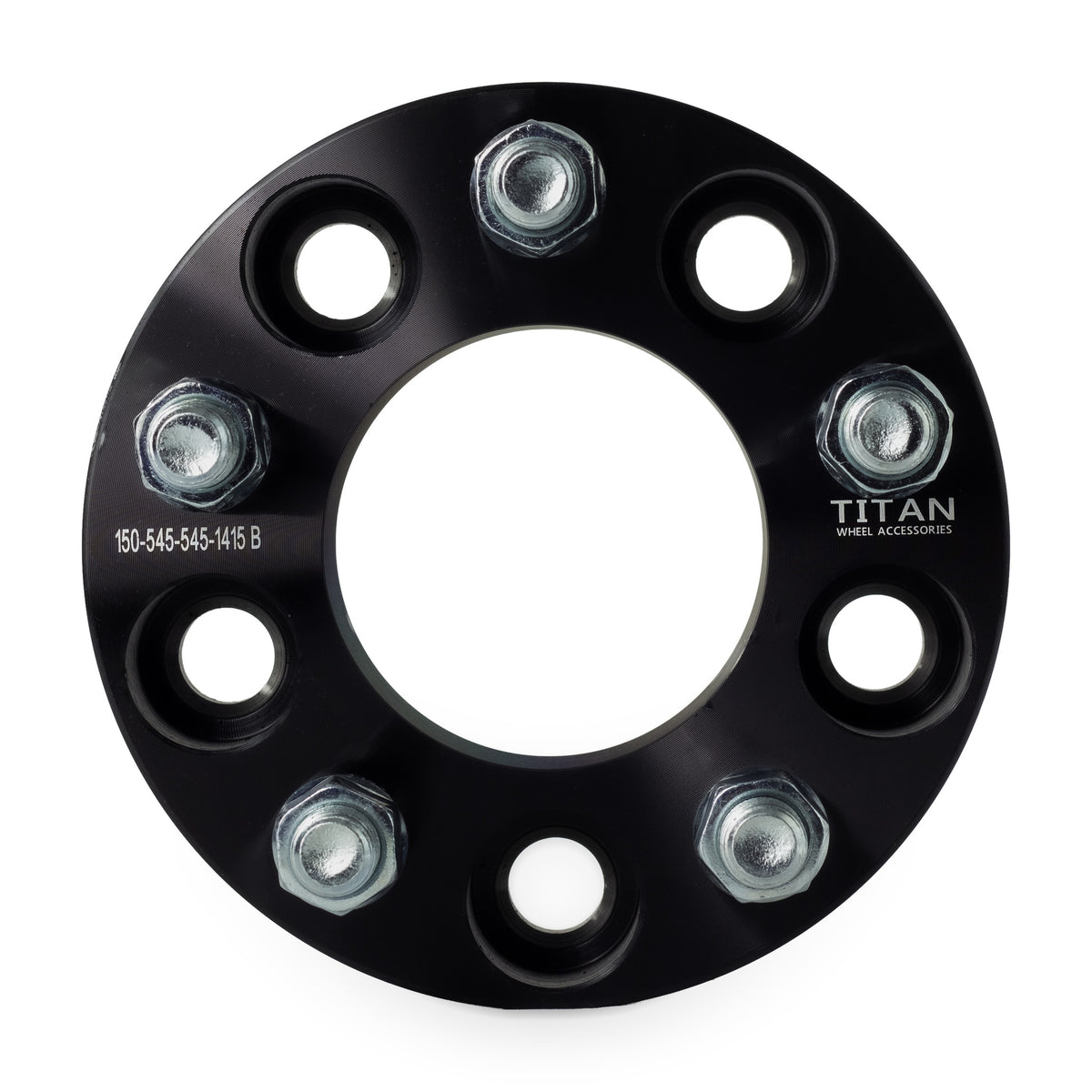1.5" (38mm) Wheel Spacers for Chrysler 300 Dodge Challenger Charger Ferrari | 5x4.5 (5x114.3) | 14x1.5 Studs — front view