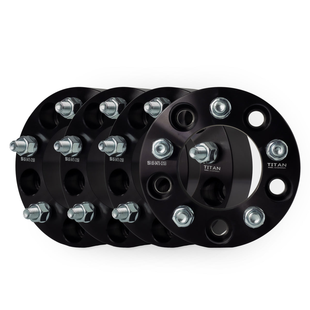 1.5" (38mm) 5x5 to 5x4.75 Wheel Adapters | 12x1.5 Studs — set of 4