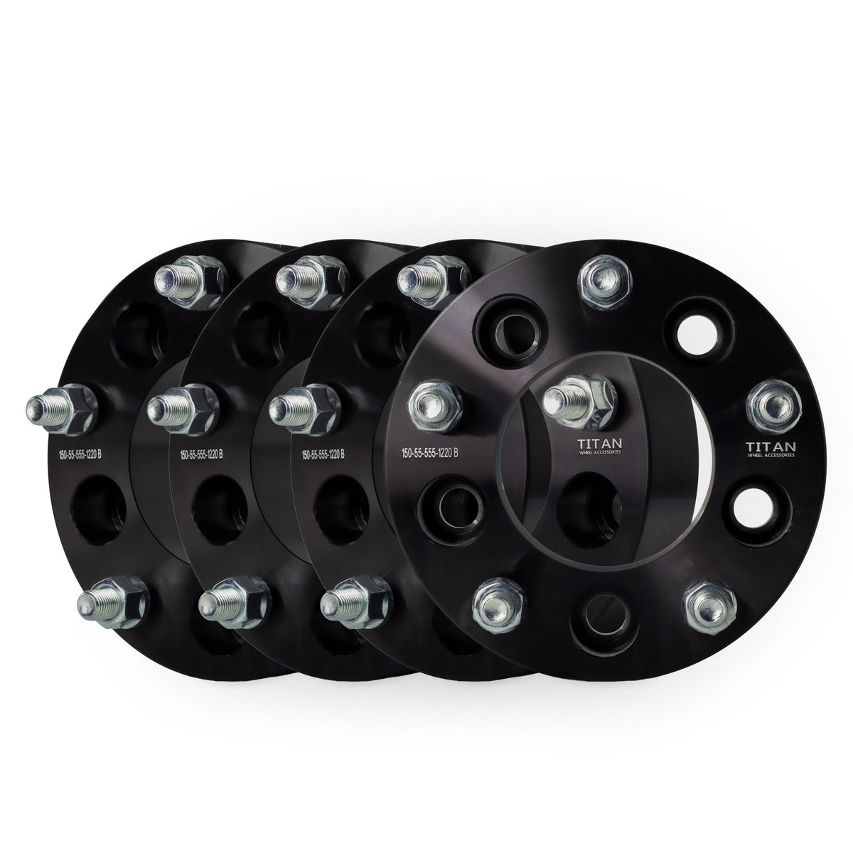 1.5" 5x5 to 5x5.5 Wheel Adapters for Jeep Commander Grand Cherokee Wrangler | 1/2x20 Studs — set of 4