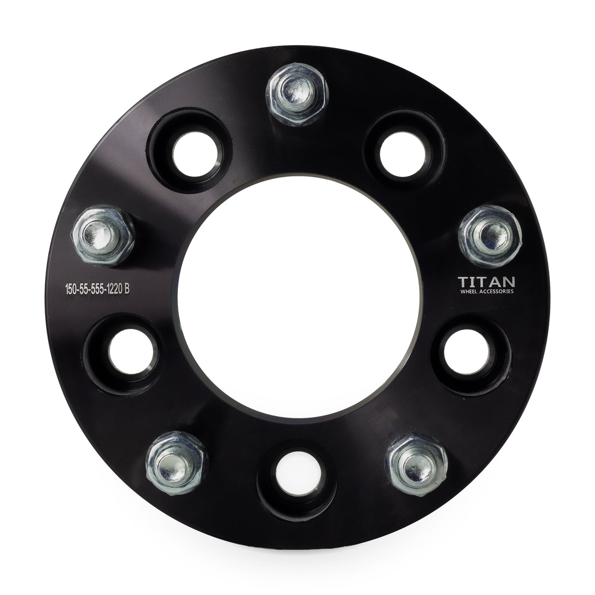 1.5" 5x5 to 5x5.5 Wheel Adapters for Jeep Commander Grand Cherokee Wrangler | 1/2x20 Studs — front view