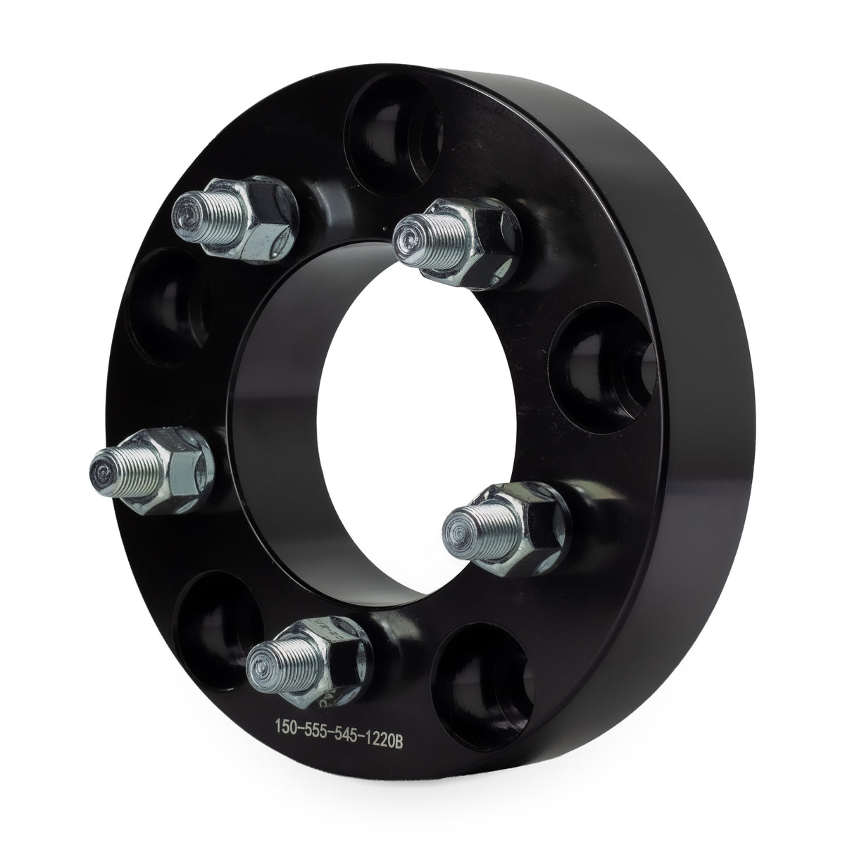 1.5" (38mm) 5x5.5 (5x139.7) To 5x4.5 (5x114.3) Wheel Adapters | 1/2x20 Studs — front three-quarter view