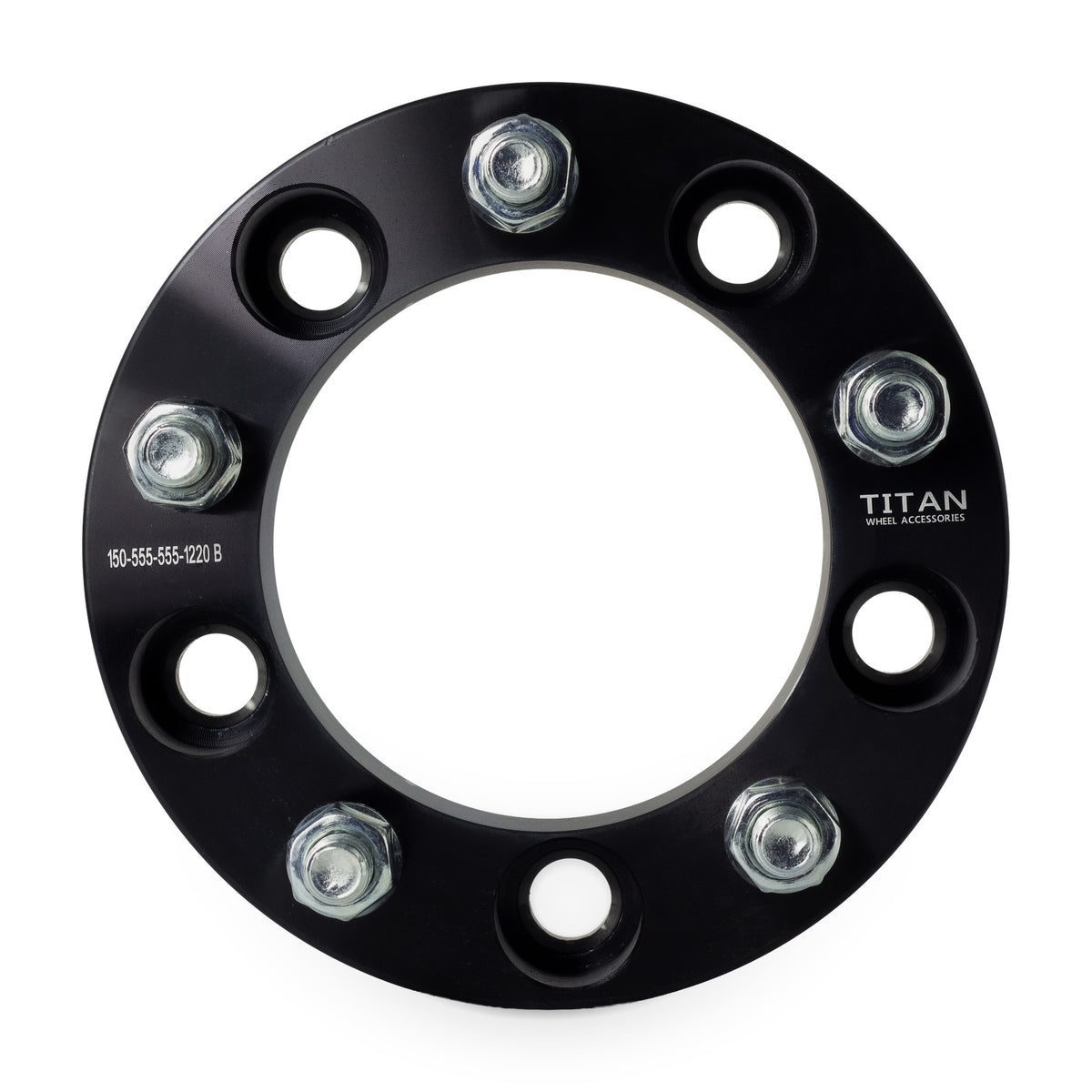 1.5" (38mm) Wheel Spacers for Dodge Ram 1500 Ford F100 Bronco Jeep CJ | 5x5.5 (5x139.7) | 1/2x20 Studs — front view