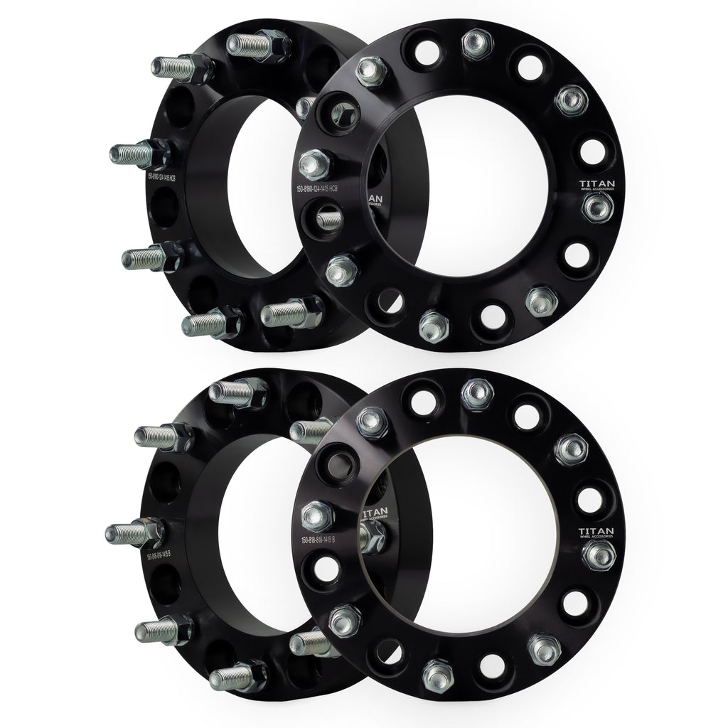 1.5" (38mm) Wheel Spacers for Chevy Silverado GMC Sierra 2500 3500 | 8x180 | 124.1 Hubcentric |14x1.5 Studs — set of 4