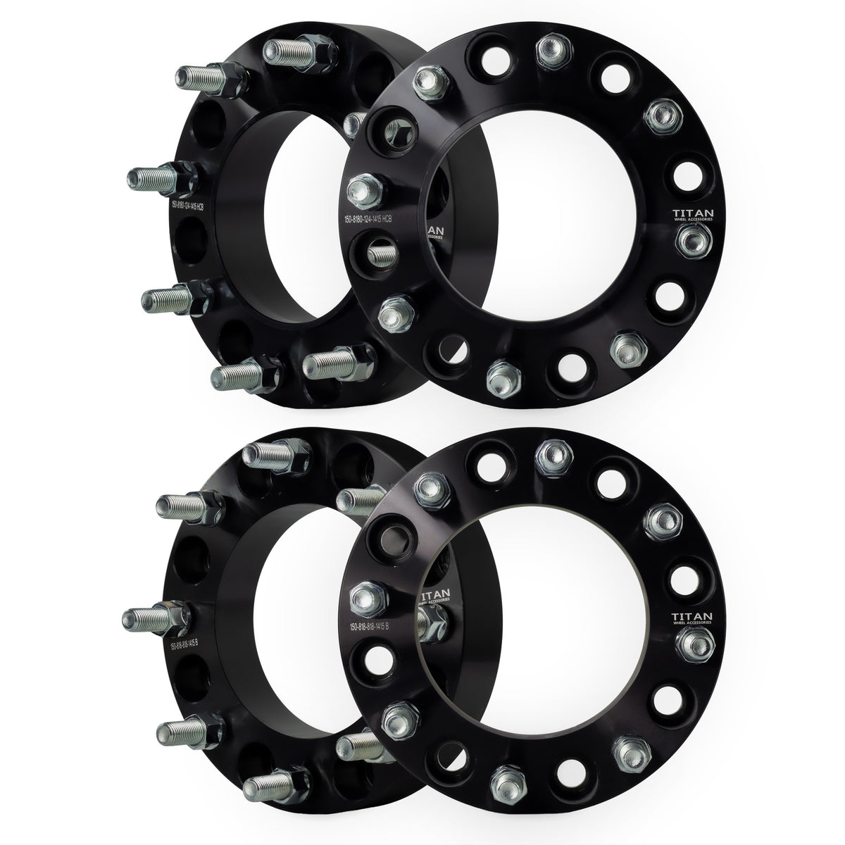 1.5" (38mm) Wheel Spacers for Chevy Silverado GMC Sierra 2500 3500 | 8x180 | 124.1 Hubcentric |14x1.5 Studs — set of 4