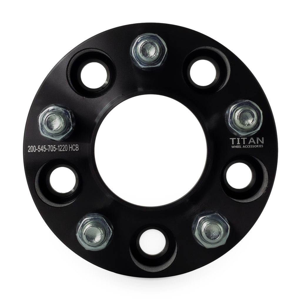 2" (50mm) Wheel Spacers for Ford Mustang Ranger Explorer Edge | 5x4.5 (5x114.3) | 70.5 Hubcentric |1/2x20 Studs — front view