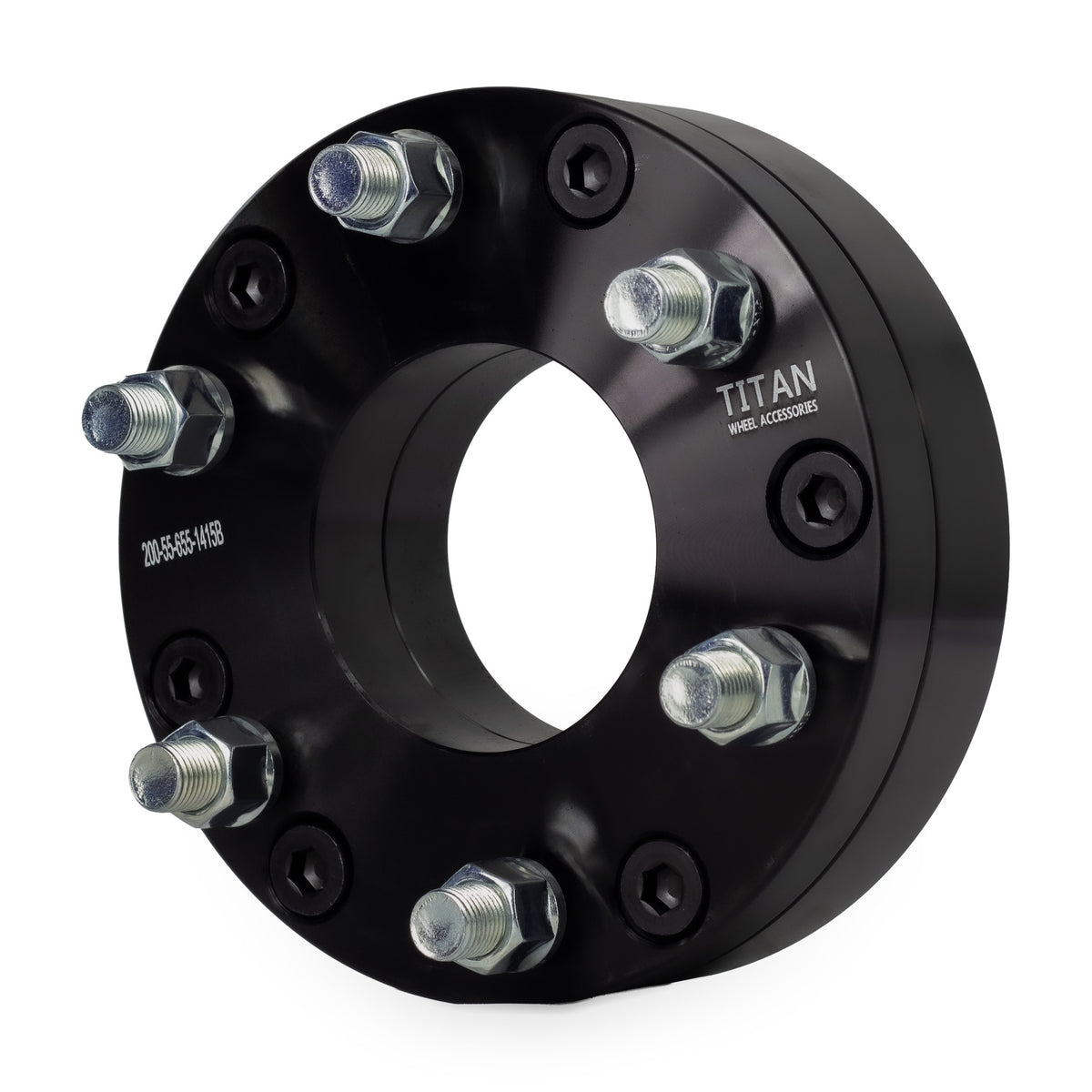2" 5x5 to 6x5.5 Wheel Adapters for Chevrolet Trucks | 5x5 to 6x5.5 | 14x1.5 Studs — front three-quarter view