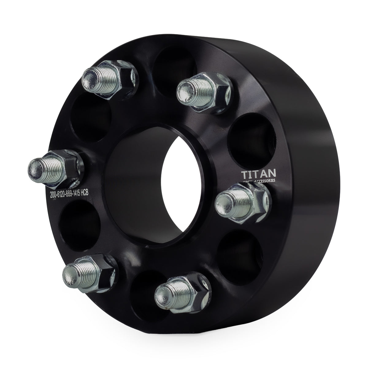2" (50mm) Wheel Spacers for GMC Canyon Chevy Colorado | 6x120 | 66.9 Hubcentric |14x1.5 Studs — front three-quarter view