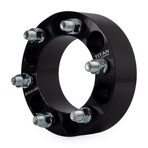 2" (50mm) Wheel Spacers for Chevy Silverado GMC Sierra 1500 | 6x5.5 (6x139.7 | 14x1.5 Studs — front three-quarter view
