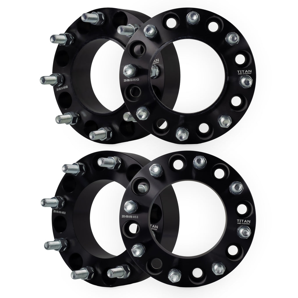 2" (50mm) Wheel Spacers for Chevy Silverado GMC Sierra 2500 3500 | 8x180 | 124.1 Hubcentric |14x1.5 Studs — set of 4