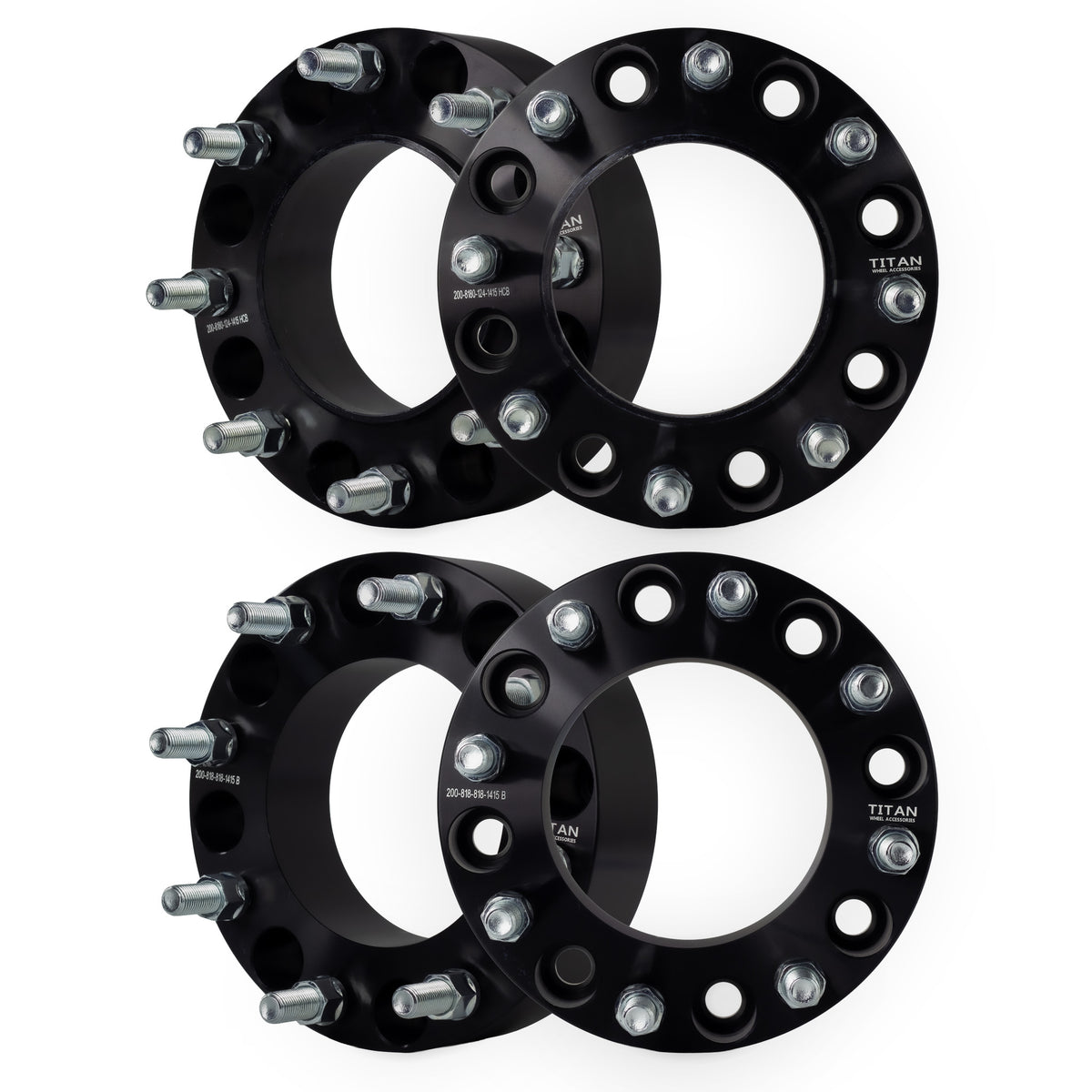 2" (50mm) Wheel Spacers for Chevy Silverado GMC Sierra 2500 3500 | 8x180 | 124.1 Hubcentric |14x1.5 Studs — set of 4