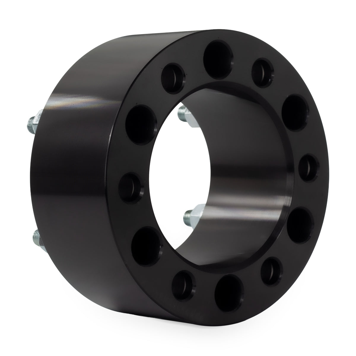 3" Wheel Spacers for Chevy Silverado | 6x5.5 | 14x1.5 Studs — rear three-quarter view