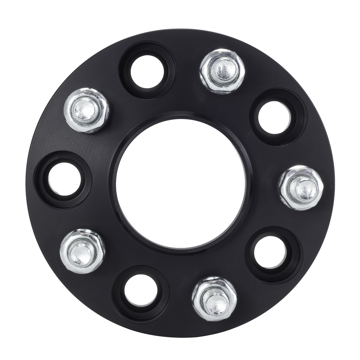 American Made 1.5" 5x4.5 Wheel Spacers For Ford Mustang Explorer ST - Hubcentric, 70.5mm Hub, 14x1.5 Studs, Black, — view 2