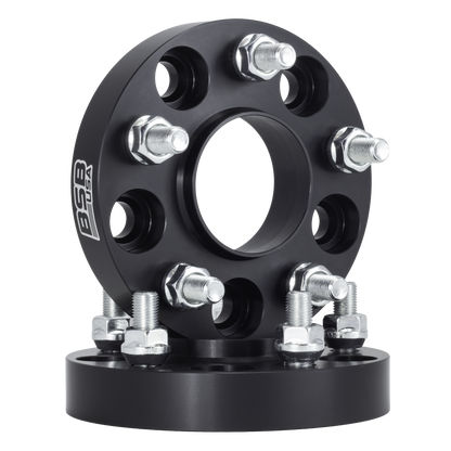 American Made 1.25" 5x4.5 Wheel Spacers For Jeep Wrangler TJ YJ Cherokee XJ - Hubcentric, 71.5mm Hub, 1/2x20 Studs, Black, Made in the USA