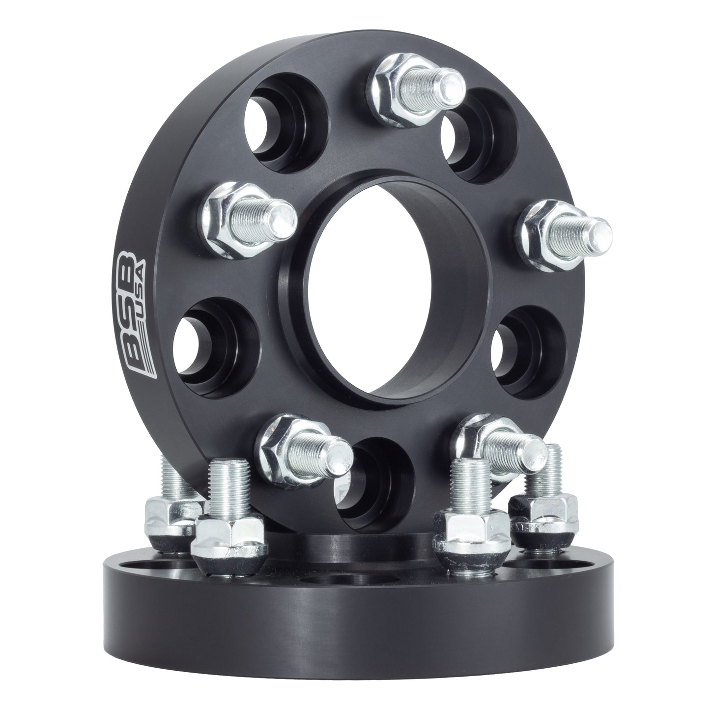 American Made 1" 5x4.5 Wheel Spacers For Nissan GT-R 370z Infiniti G35 Q50 - Hubcentric, 66.1mm Hub, 12x1.25 Studs, Black, Made in the USA