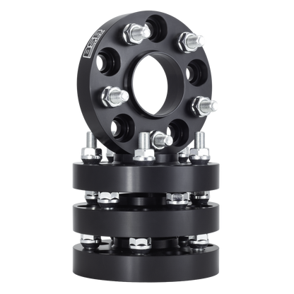 American Made 1.5" 5x4.5 Wheel Spacers For Ford Mustang Ranger Explorer - Hubcentric, 70.5mm Hub, 1/2x20 Studs, Black, Made in the USA